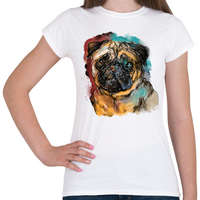 printfashion mopsz portré - Női póló - Fehér