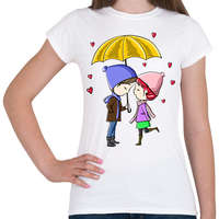printfashion szerelem, esernyő - Női póló - Fehér