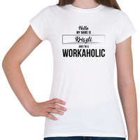 printfashion Hello my name is - Névvel (black) - Női póló - Fehér