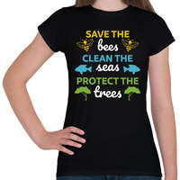 printfashion Save, clean, protect - Női póló - Fekete