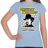 printfashion Chuck Norris látótávolsága csukott szemmel - Női póló - Világoskék