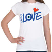 printfashion Görög rajongó - Greece Love - Női póló - Fehér