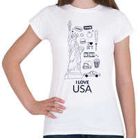 printfashion I LOVE USA - Női póló - Fehér