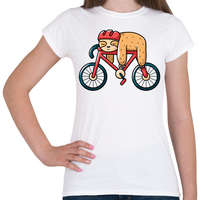 printfashion Lajhár biciklis - Női póló - Fehér