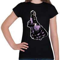 printfashion lila ruhás nő - Női póló - Fekete