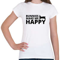 printfashion Bunnies make me happy - Női póló - Fehér