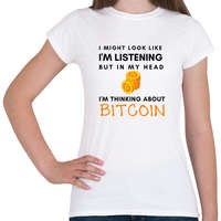 printfashion Bitcoin My Head - Női póló - Fehér