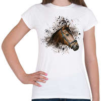 printfashion barna ló arc2 - Női póló - Fehér