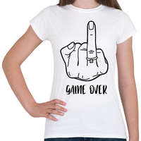 printfashion Game OVER - vicces lánybúcsú / legénybúcsú póló felirat - Női póló - Fehér