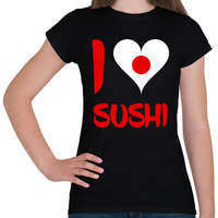 printfashion I love sushi - Női póló - Fekete