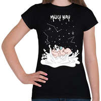 printfashion Milky way - Női póló - Fekete
