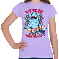 printfashion Cápatámadás - Női póló - Viola
