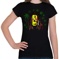 printfashion rasta skull - Női póló - Fekete