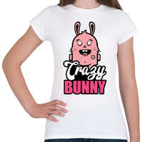 printfashion Crazy Bunny - Női póló - Fehér