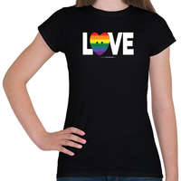 printfashion LOVE - humanista - LMBT / LMBTQI (130) - Női póló - Fekete