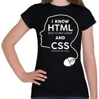 printfashion I know HTML and CSS - Női póló - Fekete