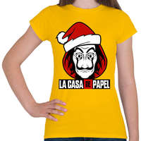 printfashion La Casa De Papel Christmas - Női póló - Sárga