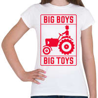 printfashion Big boys big toys - traktoros - Női póló - Fehér