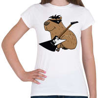 printfashion Rockstar Capybara - Női póló - Fehér