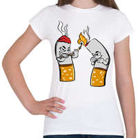 printfashion Cigaretta pár - Női póló - Fehér