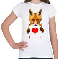 printfashion Watercolor fox love - Női póló - Fehér