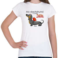 printfashion "My dachshund is a little DEVIL" - Női póló - Fehér