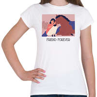 printfashion Friend forever - Lovas minta - Női póló - Fehér