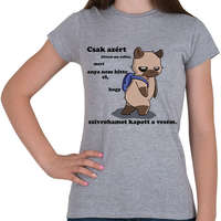 printfashion Kenny, a capybara és a suli (fekete szöveg) - Női póló - Sport szürke