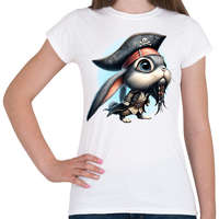 printfashion Nyuszi Jack Sparrow kapitány jelmezben - Női póló - Fehér