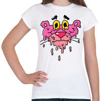 printfashion Rózsaszín párduc szétcsúszva - Női póló - Fehér