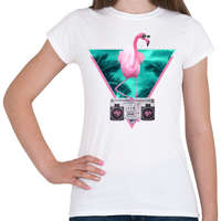 printfashion Miami flamingo - Női póló - Fehér