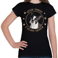 printfashion Boston terrier - Legjobb barát - Női póló - Fekete