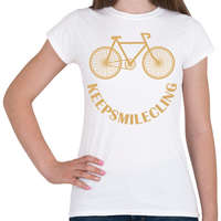 printfashion Biciklis mosoly - Női póló - Fehér