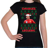 printfashion Karácsonyi Charles Leclerc - Női póló - Fekete