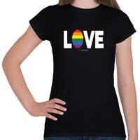printfashion LOVE - humanista - LMBT / LMBTQI (131) - Női póló - Fekete