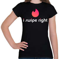 printfashion Tinder: I Swipe Right - Női póló - Fekete