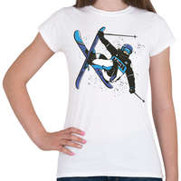 printfashion Síelés - Női póló - Fehér