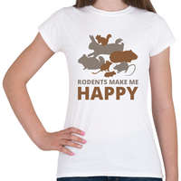 printfashion Rodents make me happy - Női póló - Fehér