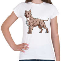 printfashion Pitbull kutya - Női póló - Fehér