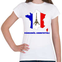 printfashion Párizsból szeretettel! - Női póló - Fehér