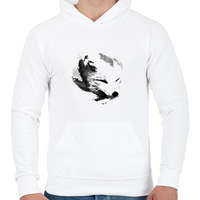 printfashion White fox - Férfi kapucnis pulóver - Fehér