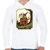 printfashion Vintage róka - Férfi kapucnis pulóver - Fehér