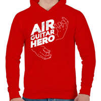 printfashion Air Guitar Hero - Férfi kapucnis pulóver - Piros