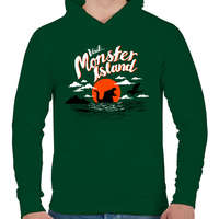 printfashion Visit Monster Island - Férfi kapucnis pulóver - Sötétzöld