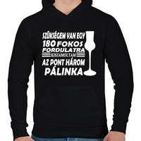 printfashion 180 fok, 3 feles - Férfi kapucnis pulóver - Fekete