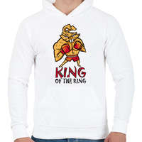 printfashion King of the ring - boxoló nyúl - Férfi kapucnis pulóver - Fehér