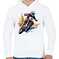 printfashion Cross - Férfi kapucnis pulóver - Fehér