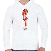 printfashion Görkorcsolya - Férfi kapucnis pulóver - Fehér