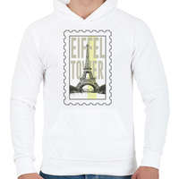 printfashion Eiffel Tower - Férfi kapucnis pulóver - Fehér