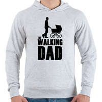 printfashion The walking dad - Sétáló apa - Férfi kapucnis pulóver - Sport szürke